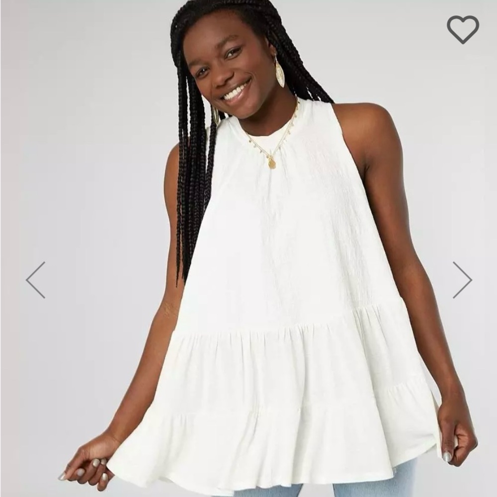 Free People Right On Time Tiered Tie Back Sleeveless Tunic